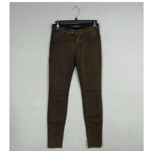 J Brand Jeans Womens 26 Brown Gold Neb Super Skinny Stretch Denim Holiday Rocker